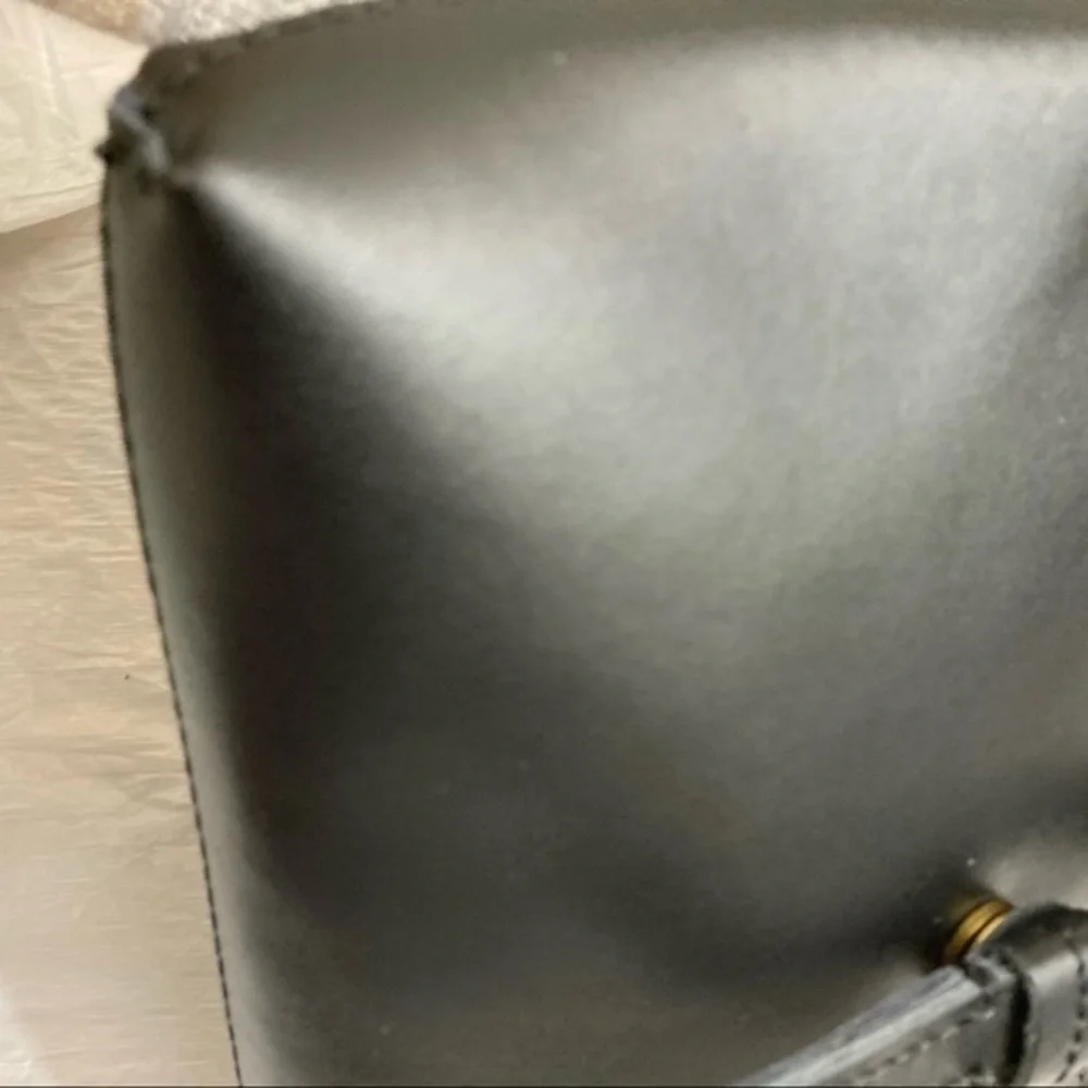J. Crew smooth black leather crossbody bag